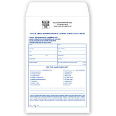 Custom printed automobile keys envelopes for overnight drop-offs