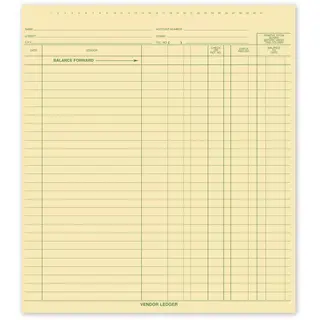 Manual vendor ledgers for accounting