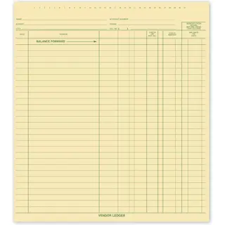 Manual vendor ledgers for accounting