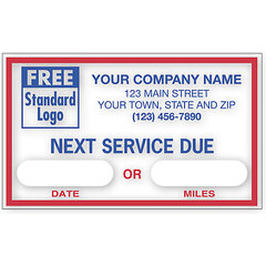 Custom printed auto windshield labels for car repair shops