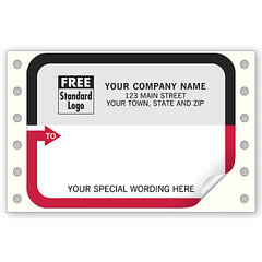 Custom printed business shipping labels for pin feed printers