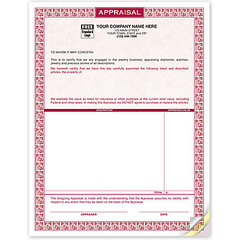 Custom printed jewelry appraisals for jewelry stores