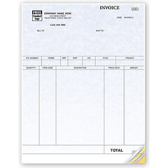 Custom printed computer invoices for laser printer