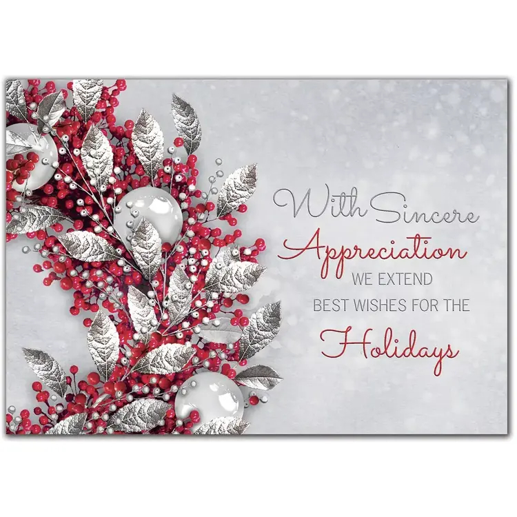 Custom Business Appreciation Sentiment Holiday Cards
