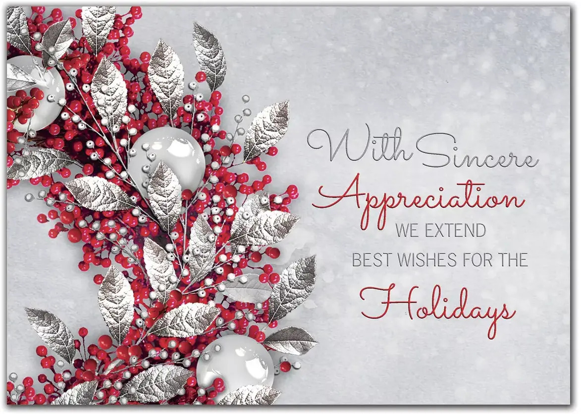 Custom Business Appreciation Sentiment Holiday Cards