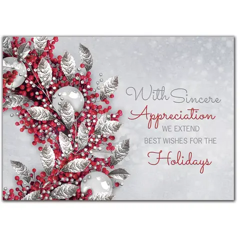 Custom Business Appreciation Sentiment Holiday Cards