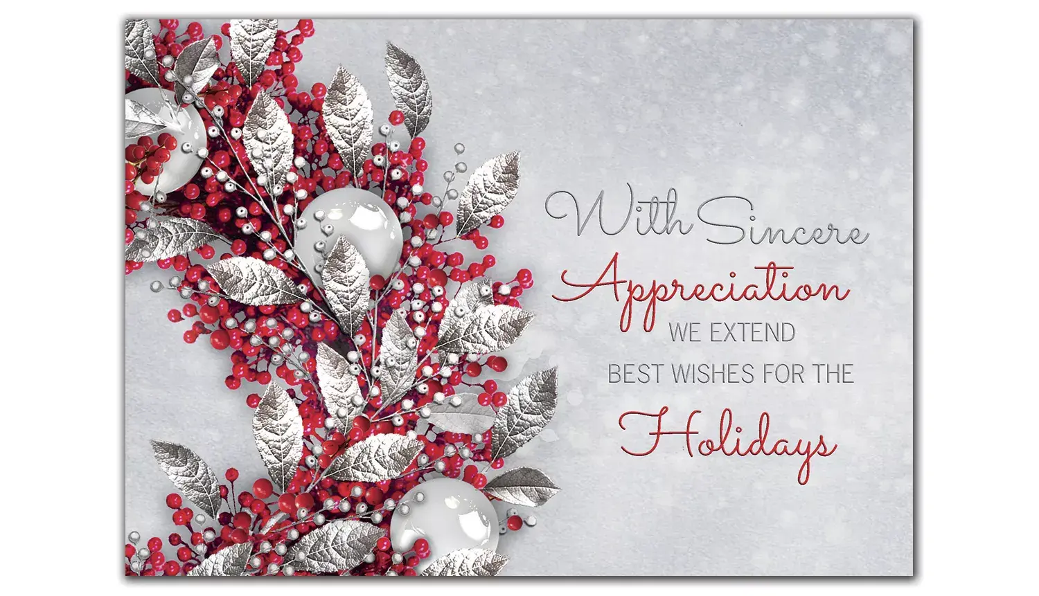Custom Business Appreciation Sentiment Holiday Cards