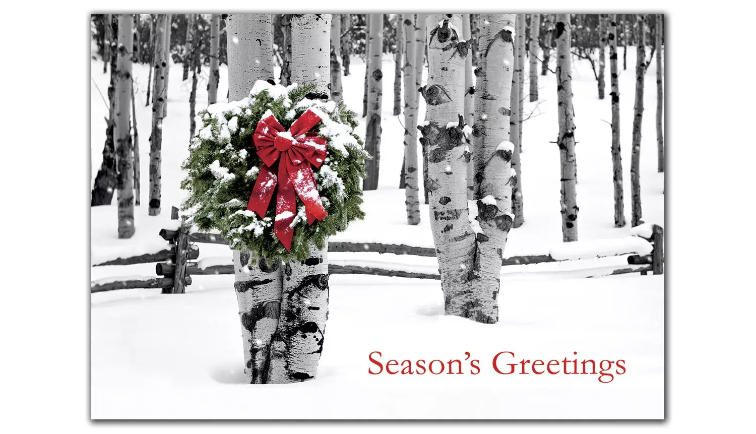 Business Holiday Cards with Logo - Lonely Wreath
