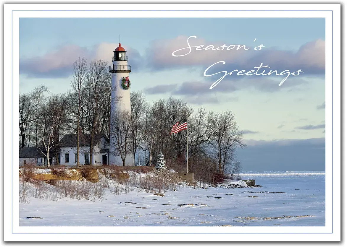 Lighthouse Themed Holiday Cards for Businesses