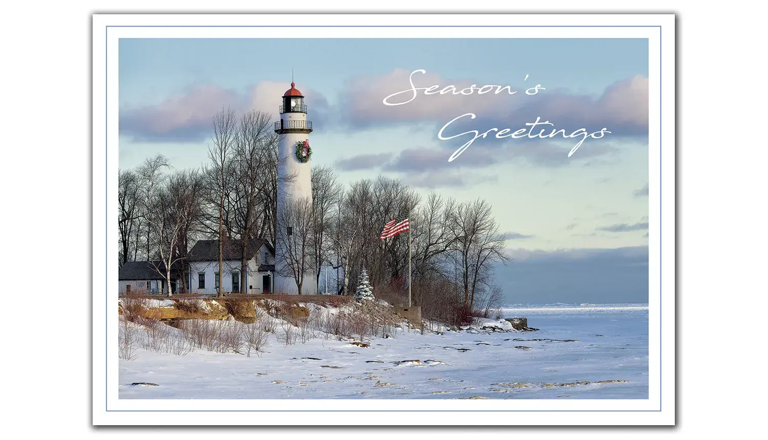 Lighthouse Themed Holiday Cards for Businesses