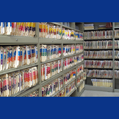 Medical file folders and file pockets to organize patient data 