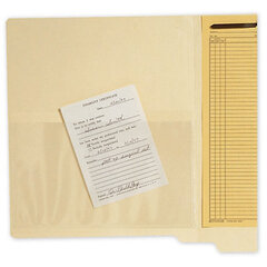 Medical file pockets to insert patient forms into their file folders