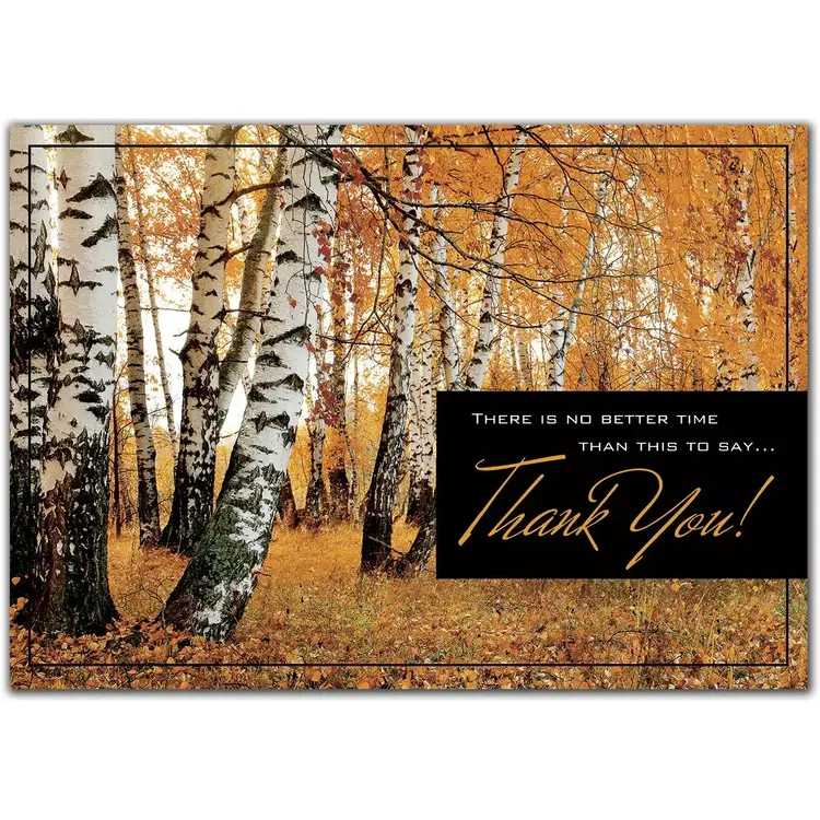 Custom Business Thanksgiving Cards with Fall Theme