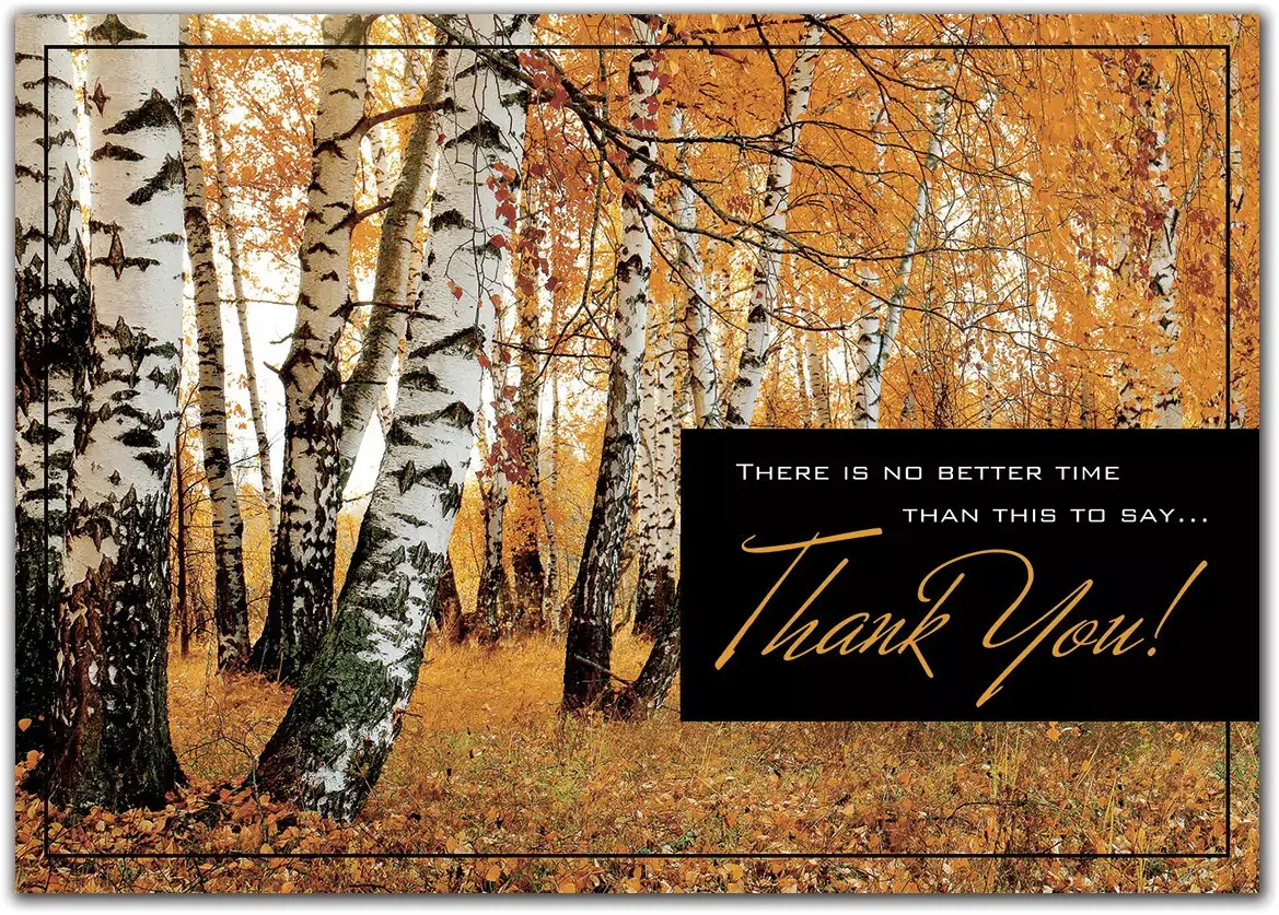 Custom Business Thanksgiving Cards with Fall Theme
