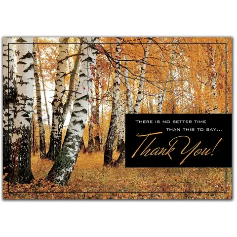 Custom Business Thanksgiving Cards with Fall Theme