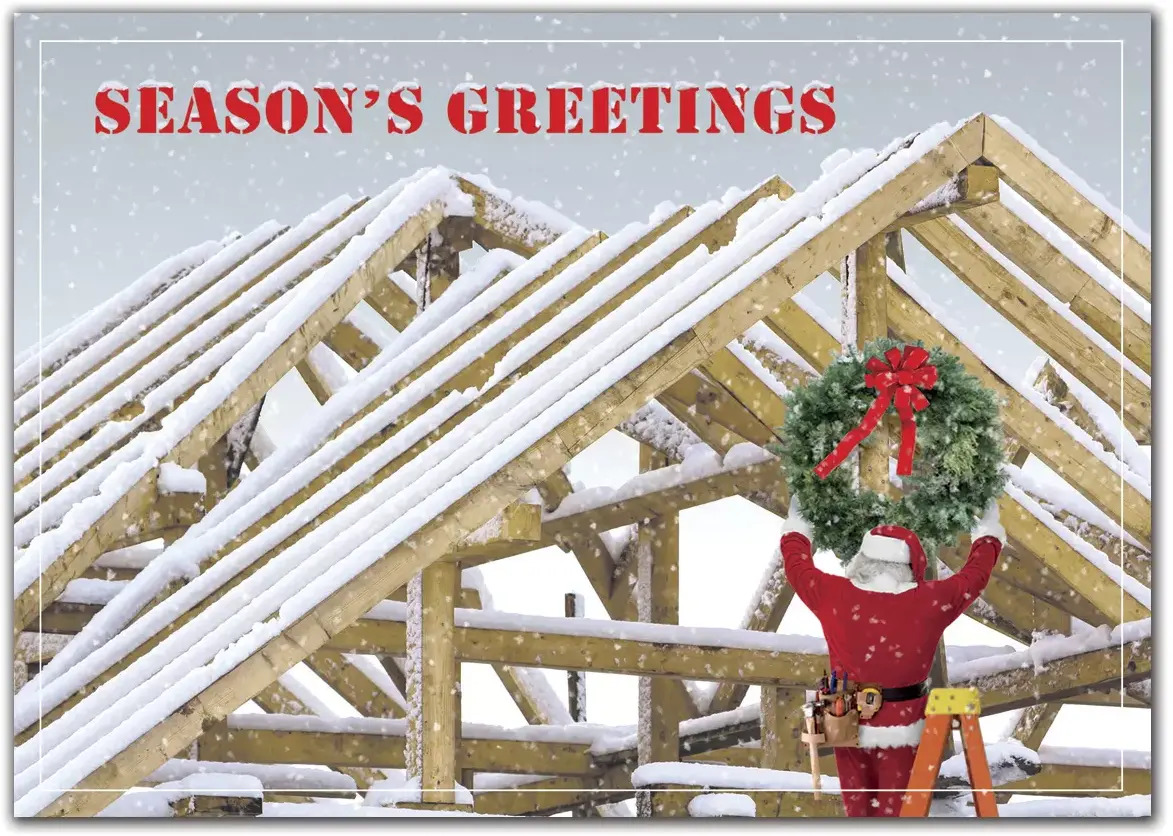 Perfectly Placed Wreath for the Holidays - Custom Greeting Card