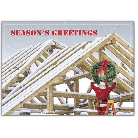 Perfectly Placed Wreath for the Holidays - Custom Greeting Card