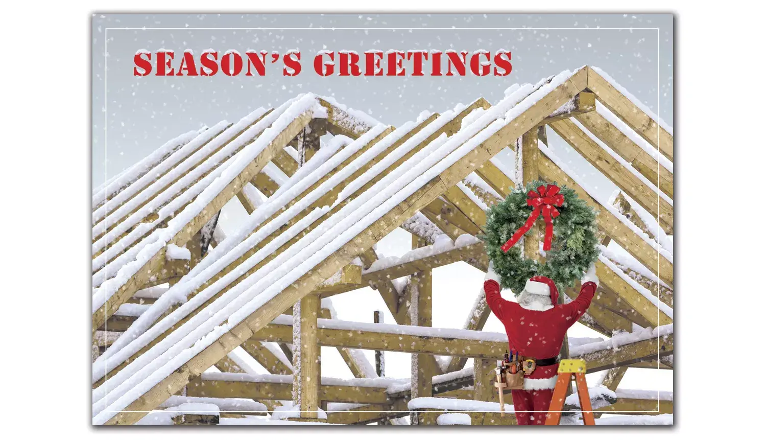 Perfectly Placed Wreath for the Holidays - Custom Greeting Card