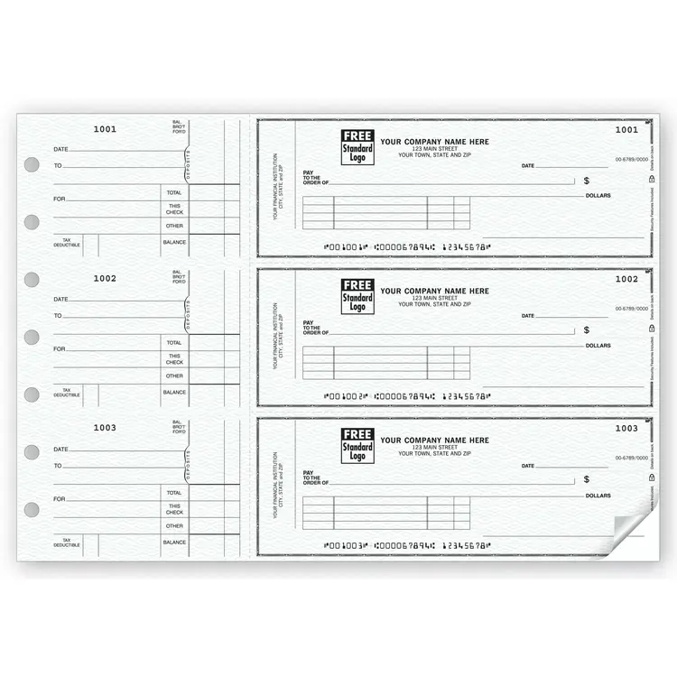 Custom 3-To-A-Page Voucher Checks
