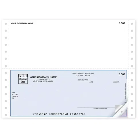 Pin Fed Business Checks with Top Stub