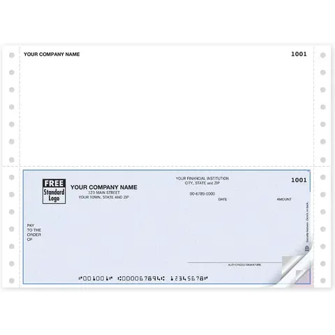Pin Fed Business Checks with Top Stub