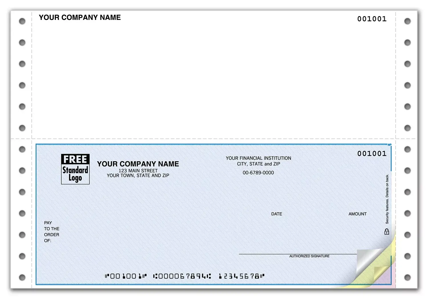 Peachtree Business Checks for Use with Pin Feed Printers