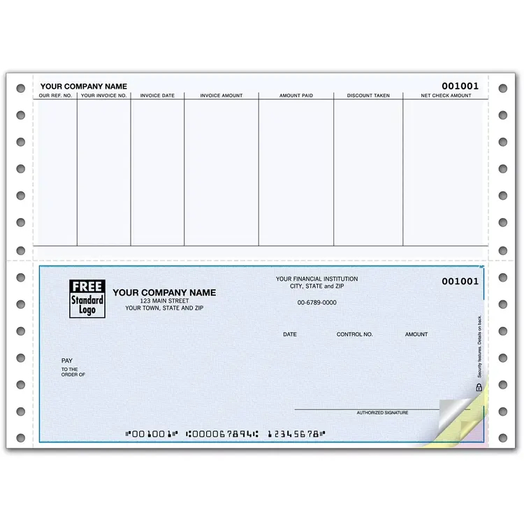 Accounts Payable Detailed Business Checks with Discount Taken Box