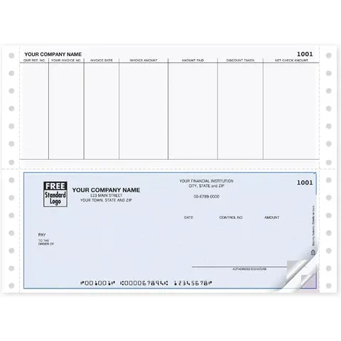 Accounts Payable Detailed Business Checks with Discount Taken Box