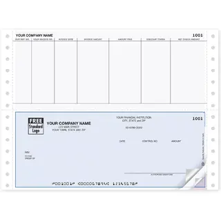 Detailed Accounts Payable Business Checks with Discount Box, Duplicate