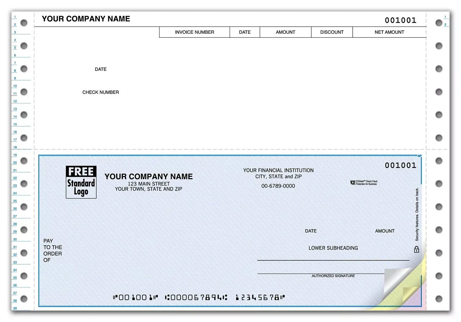 Continuous Account Payable Business Checks