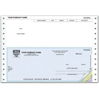 Continuous Accounts Payable Business Checks with Invoice Number Box, Triplicate 