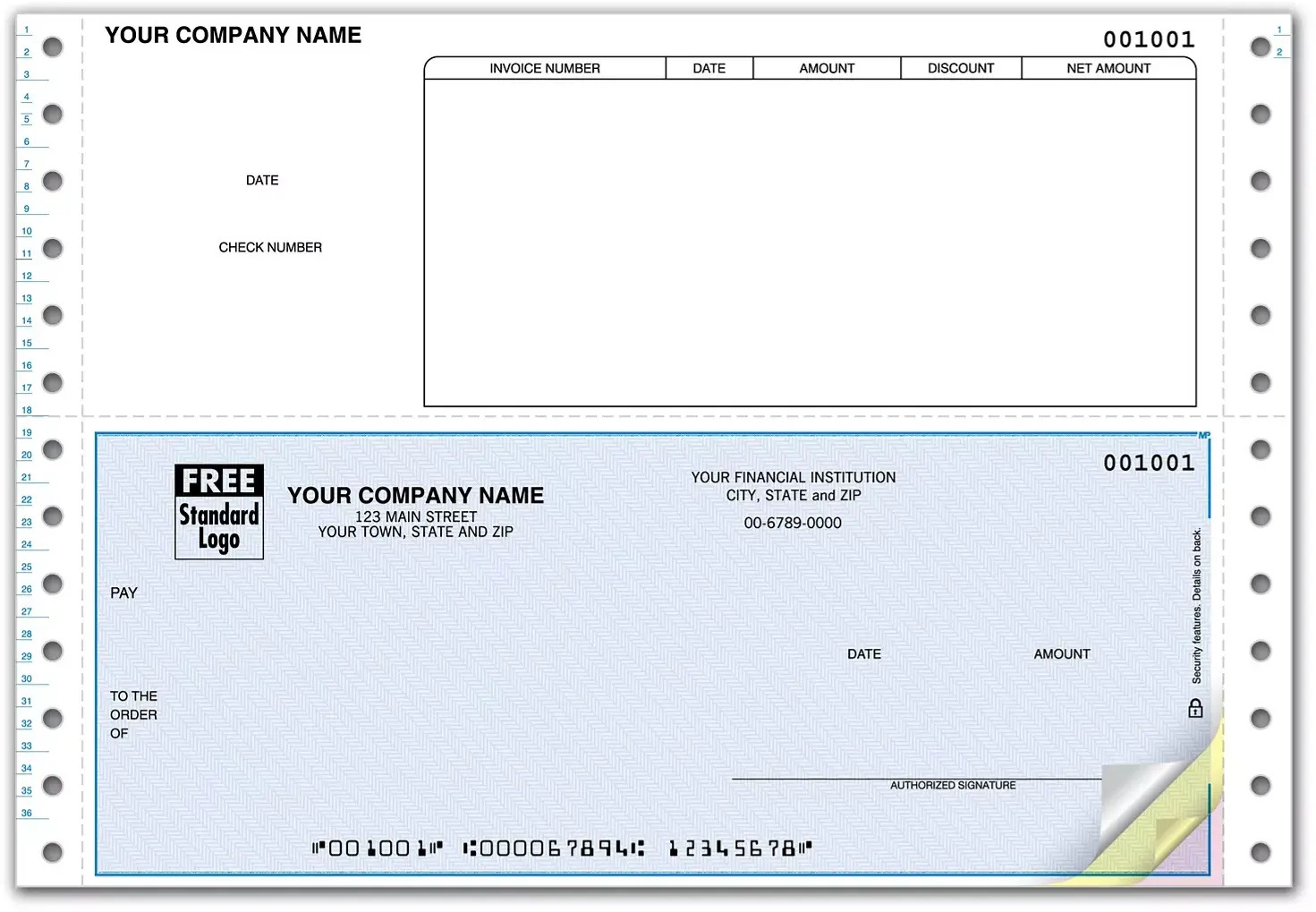 Business Payable Checks with Rounded Column