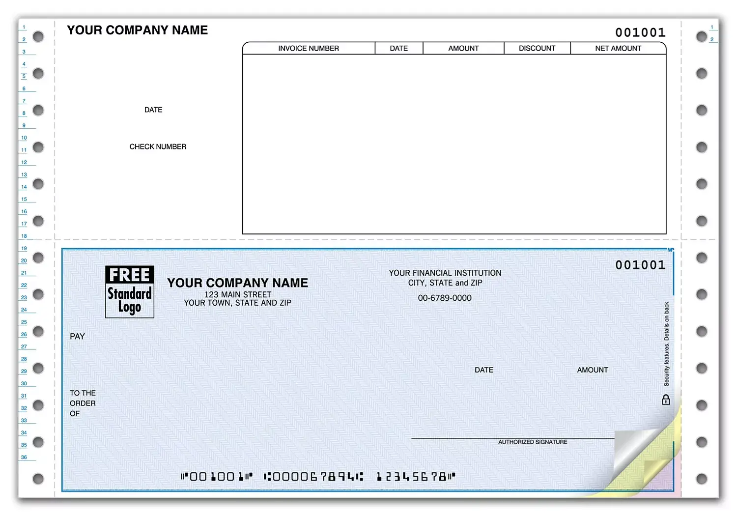 Business Payable Checks with Rounded Column