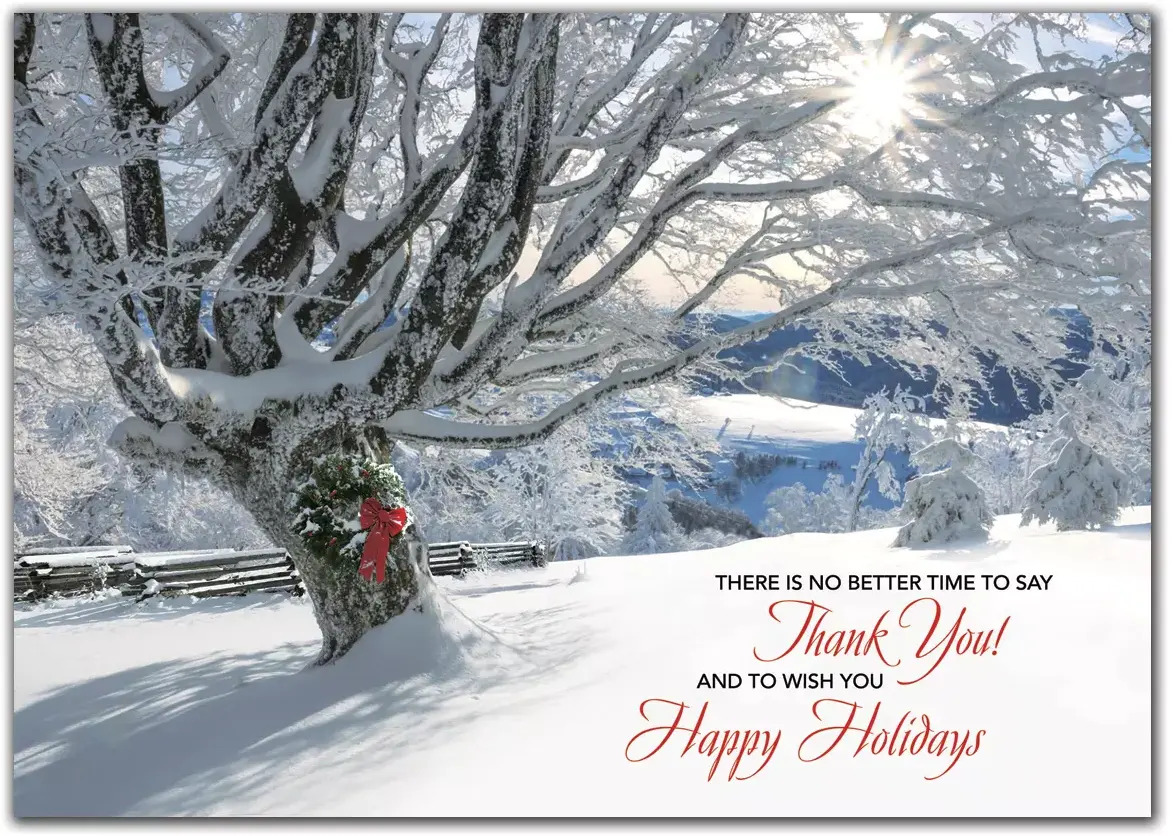 Custom Printed Gratitude Holiday Greeting Cards for Business or Family Use