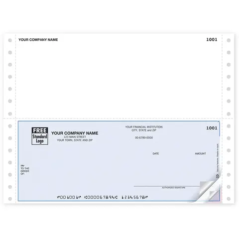 Continuous Business Checks with Blank Top Stub