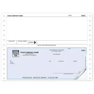 Continuous Business Checks with Control Number on Top Stub