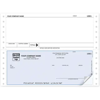 Continuous Business Checks with Control Number on Top Stub