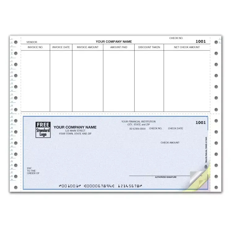 Continuous Carbonless Accounts Payable Check