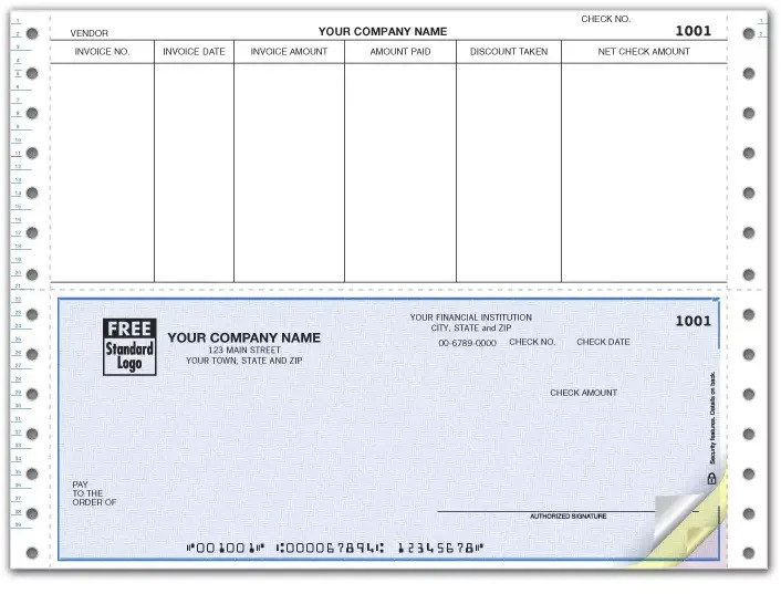 Continuous Carbonless Accounts Payable Check