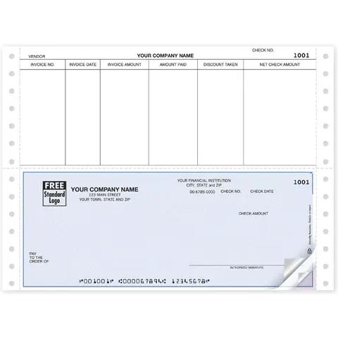 Continuous Carbonless Accounts Payable Check