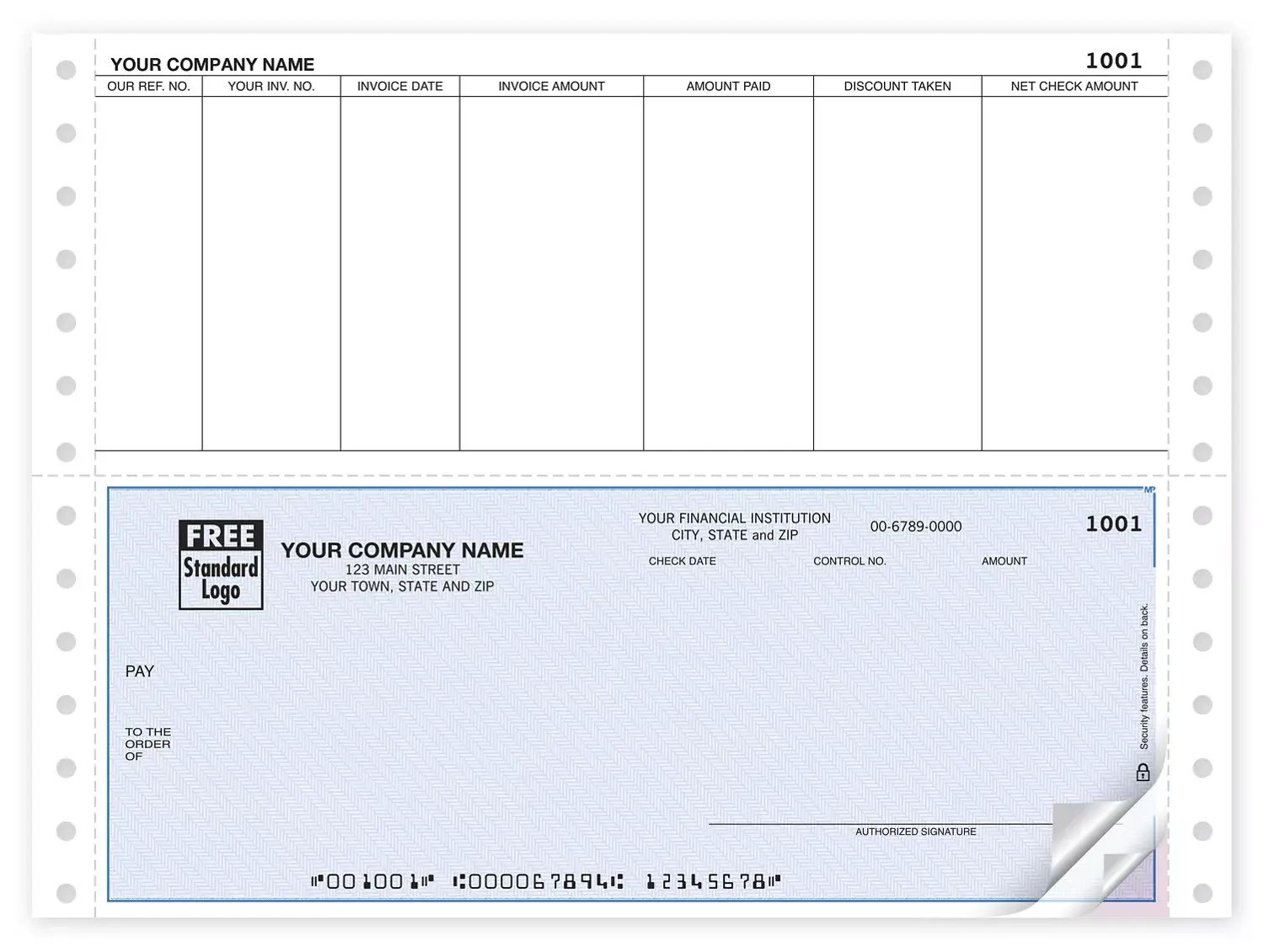 Accounts Payable Checks for Pin Feed Printers