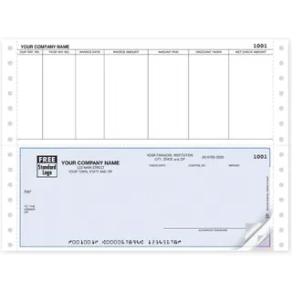 Triplicate Accounts Payable Checks for Pin Feed Printers