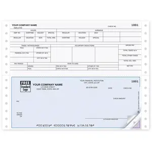 Continuous Feed Payroll Checks with Vacation/Sick/Holiday/Overtime Pay