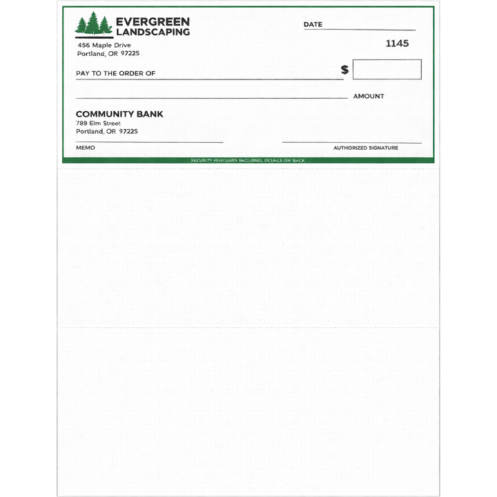 Custom business checks printing for laser printers