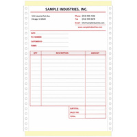 Custom business forms for continuous printers