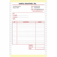 Custom business forms for continuous printers