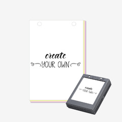 Custom retail register forms that fan-part in a countertop box