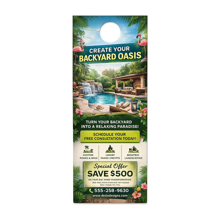 Design your own custom door hangers for professional printing