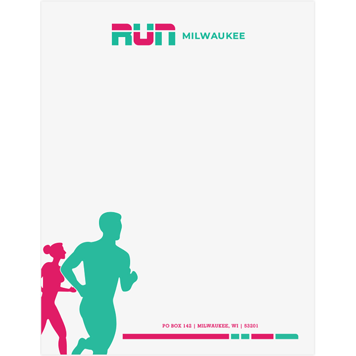 Custom business letterhead printing with up to 2 ink colors