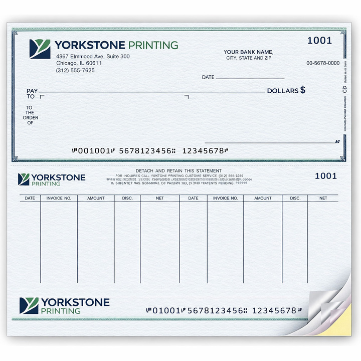 Custom business voucher check printing